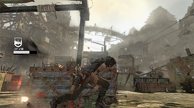 The first thing you need to know about this battle is that the enemies will be very eager to hurl dynamite sticks your way - Infiltrate the Palace | 14: Highway to Hell Walkthrough - 14: Highway to Hell | Walkthrough - Tomb Raider Game Guide