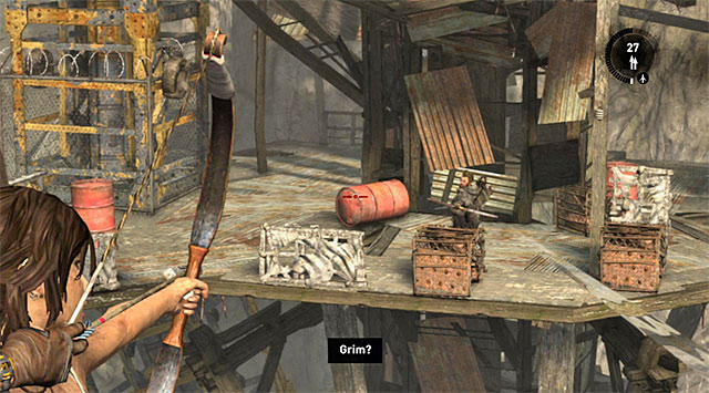 Wait until the platform comes close to the safe ledge and leap over to it - Find Your Way to Grim | 15: Liberator Walkthrough - 15: Liberator | Walkthrough - Tomb Raider Game Guide