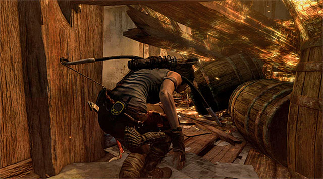 Take the right corridor - Find Sam | 17: Into the Fire Walkthrough - 17: Into the Fire | Walkthrough - Tomb Raider Game Guide