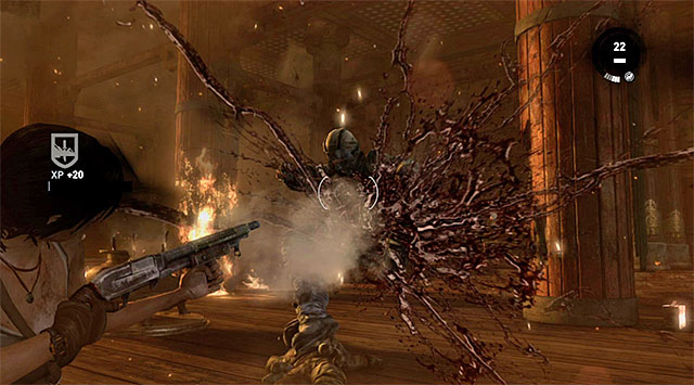 Leave the armored sword-wielder for last - Survive the Ambush | 17: Into the Fire Walkthrough - 17: Into the Fire | Walkthrough - Tomb Raider Game Guide