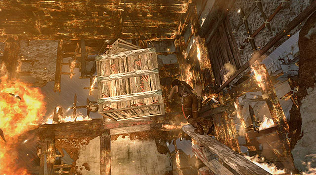 Leap over to an interactive edge, climb the beam and turn left - Climb the Tower | 18: Get to the Chopper Walkthrough - 18: Get to the Chopper | Walkthrough - Tomb Raider Game Guide