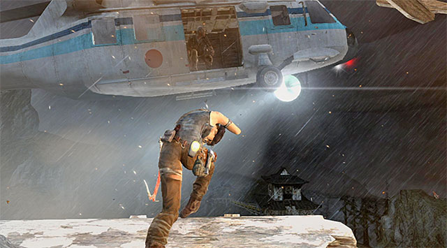 Start running for the chopper, bouncing off the edge at the last moment - Jump to the Chopper | 18: Get to the Chopper Walkthrough - 18: Get to the Chopper | Walkthrough - Tomb Raider Game Guide