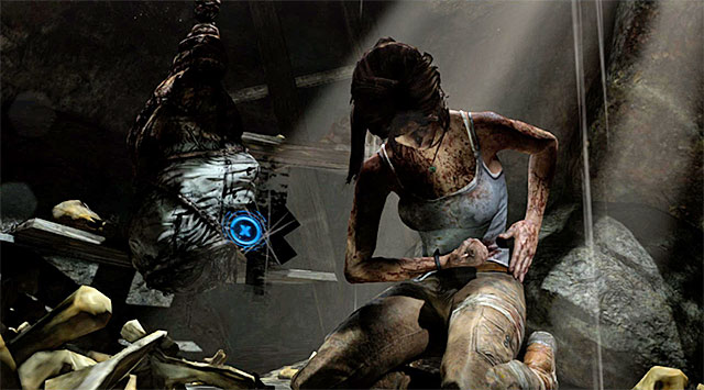 As soon as she hits the ground, be ready to rapidly tap the action button - Keep Moving Forward to Survive | 1: Survive Walkthrough - 1: Survive | Walkthrough - Tomb Raider Game Guide