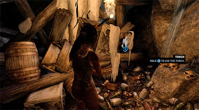 You can use the newly acquired torch to ignite some cocoons, but it wont get you anything - Keep Moving Forward to Survive | 1: Survive Walkthrough - 1: Survive | Walkthrough - Tomb Raider Game Guide