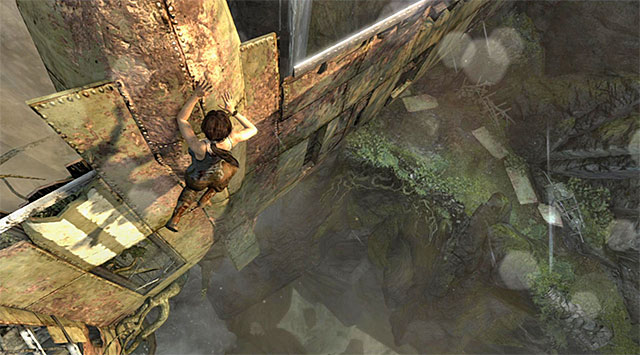 Get a grip on the top edge and move right - Search for Traces of Other Survivors | 3: Signs of Life Walkthrough - 3: Signs of Life | Walkthrough - Tomb Raider Game Guide
