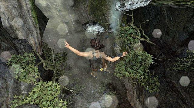 Approach the ravine near the camp - Follow the Survivors Trail | 3: Signs of Life Walkthrough - 3: Signs of Life | Walkthrough - Tomb Raider Game Guide