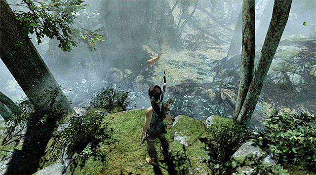 Head south-east, towards the main area of the forest (you dont need to follow the map to the letter) - Collect Meet from the Deer | 4: Woman Versus Wild Walkthrough - 4: Woman Versus Wild | Walkthrough - Tomb Raider Game Guide