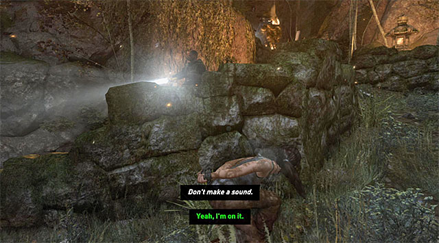 Start acting as soon as you regain control over Lara - Avoid Detection While Attempting to Escape | 7: Mountain Rendezvous Walkthrough - 7: Mountain Rendezvous | Walkthrough - Tomb Raider Game Guide