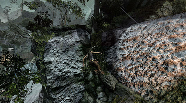 Shortly afterwards youll have to jump over to the adjacent rock, but that shouldnt be a problem - Reach the Top of the Falls | 8: Cry for Help Walkthrough - 8: Cry for Help | Walkthrough - Tomb Raider Game Guide