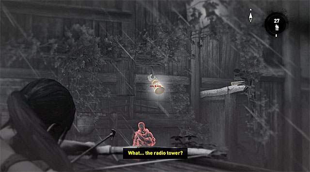 Afterwards, deal with enemies inside the building on the left - Reach the Top of the Falls | 8: Cry for Help Walkthrough - 8: Cry for Help | Walkthrough - Tomb Raider Game Guide