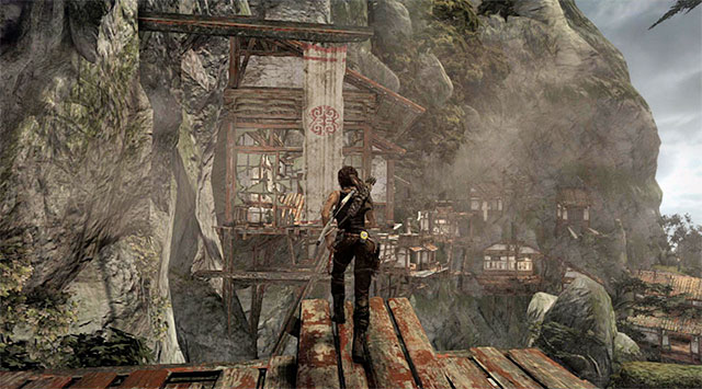 Make your way through the new location, Cliffside Village, following a very linear path - Find a Way Back to the Mountain Village | 9: A Road Less Traveled Walkthrough - 9: A Road Less Traveled | Walkthrough - Tomb Raider Game Guide
