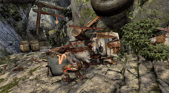 Regardless of the choice, take the left path once the area is clear - Descend Down the Mountain to the Solarii Base | 12: A Friend in Need Walkthrough - 12: A Friend in Need | Walkthrough - Tomb Raider Game Guide