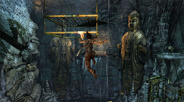 Stand in front of the platform with cocoons again - Tomb of the Unworthy | Optional Tombs: Mountain Village - Mountain Village | Optional Tombs - Tomb Raider Game Guide