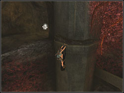 Before you leave turn left, jump to the column, move to the left and go inside the niche - The Great Pyramid | Artefacts and Relics - Artefacts and Relics - Tomb Raider: Anniversary Game Guide & Walkthrough