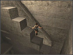 Jump to the stairs - Obelisk of Khamoon 2 | Artefacts and Relics - Artefacts and Relics - Tomb Raider: Anniversary Game Guide & Walkthrough