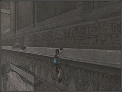 When the blade is going away jump on the ledge and quickly move to the left - Obelisk of Khamoon 1 | Artefacts and Relics - Artefacts and Relics - Tomb Raider: Anniversary Game Guide & Walkthrough