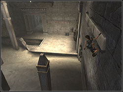 Move to the left about meter and jump to the pillar behind you - Temple of Khamoon 2 | Artefacts and Relics - Artefacts and Relics - Tomb Raider: Anniversary Game Guide & Walkthrough
