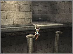 Jump to the stone block on the right, then jump into the hole in the wall - Palace Midas 1 | Artefacts and Relics - Artefacts and Relics - Tomb Raider: Anniversary Game Guide & Walkthrough