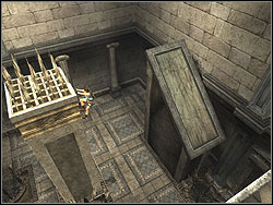 Jump to the first block, then leap to grab the edge of the column with thorns - Palace Midas 1 | Artefacts and Relics - Artefacts and Relics - Tomb Raider: Anniversary Game Guide & Walkthrough