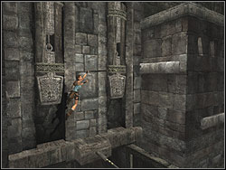 Move to the right and jump to grab the ledge in the wall - Mountain Caves 2 | Artefacts and Relics - Artefacts and Relics - Tomb Raider: Anniversary Game Guide & Walkthrough