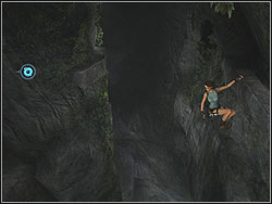 Move to the left, jump to grab the edge and jump to the back on the edge behind you - Mountain Caves 1 | Artefacts and Relics - Artefacts and Relics - Tomb Raider: Anniversary Game Guide & Walkthrough