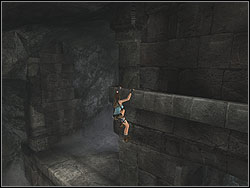 Jump to grab the salient edge - Mountain Caves 1 | Artefacts and Relics - Artefacts and Relics - Tomb Raider: Anniversary Game Guide & Walkthrough
