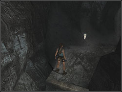 Grab the edge above you, climb on the rock and take Artefact 1/3 - Mountain Caves 1 | Artefacts and Relics - Artefacts and Relics - Tomb Raider: Anniversary Game Guide & Walkthrough