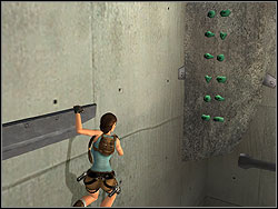 Jump to the ledge in the next wall, jump to the right and climb - The Croft Manor 2 | The Croft Manor - training mission - The Croft Manor - training mission - Tomb Raider: Anniversary Game Guide & Walkthrough