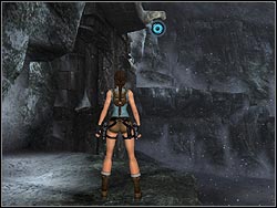Turn left and find a band, which is hanging on the abyss - The entree to Mountain Caves | Walkthrough - Peru - Tomb Raider: Anniversary Game Guide & Walkthrough