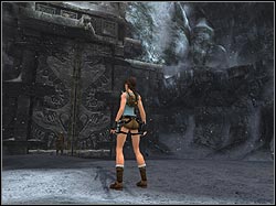 Back to the top of stairs - there is a stony pedestal along the left wall - from there jump to the stone platform - The entree to Mountain Caves | Walkthrough - Peru - Tomb Raider: Anniversary Game Guide & Walkthrough