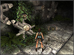 Hang on the line, swing and jump to the wooden platform - The Lost Valley 1 | Walkthrough - Peru - Tomb Raider: Anniversary Game Guide & Walkthrough