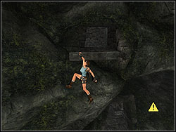 Jump to the left on the horizontal ledge in the wall - The Lost Valley 2 | Walkthrough - Peru - Tomb Raider: Anniversary Game Guide & Walkthrough