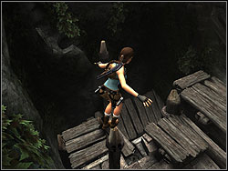 Go down and jump to the wooden pillar - The Lost Valley 2 | Walkthrough - Peru - Tomb Raider: Anniversary Game Guide & Walkthrough