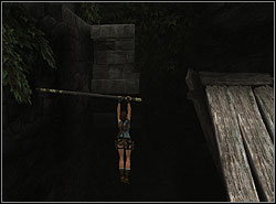 Jump to the right on the salient crossbar and then leap to the edges - The Lost Valley 2 | Walkthrough - Peru - Tomb Raider: Anniversary Game Guide & Walkthrough