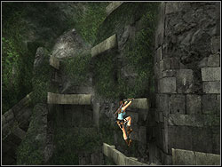 On the left are edges in the wall - The Lost Valley 4 | Walkthrough - Peru - Tomb Raider: Anniversary Game Guide & Walkthrough