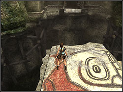 Jump to the centre of the room, leap to the high platform and then jump into the slot of exit - Tomb of Qualopec 1 | Walkthrough - Peru - Tomb Raider: Anniversary Game Guide & Walkthrough