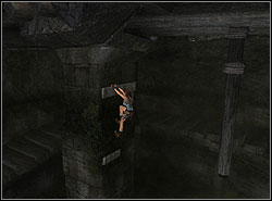 Jump to the box, jump to the direction of ledges, grab the lower ledge - Tomb of Qualopec 1 | Walkthrough - Peru - Tomb Raider: Anniversary Game Guide & Walkthrough