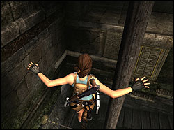 Turn right, jump to the bar and then leap to the ledge - Tomb of Qualopec 1 | Walkthrough - Peru - Tomb Raider: Anniversary Game Guide & Walkthrough