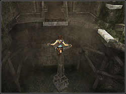 After coming into the room with the tomb move down on the band of the chute and go to the platform, which you were pushing earlier - Tomb of Qualopec 2 | Walkthrough - Peru - Tomb Raider: Anniversary Game Guide & Walkthrough