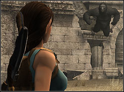 Suddenly new enemy will attack you - two enormous gorillas - Coliseum 1 | Walkthrough - Greece - Tomb Raider: Anniversary Game Guide & Walkthrough
