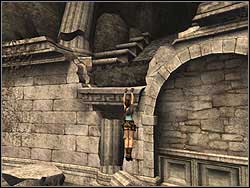 Close to the stones and broken columns - climb on it and jump to the brickwork - Coliseum 1 | Walkthrough - Greece - Tomb Raider: Anniversary Game Guide & Walkthrough