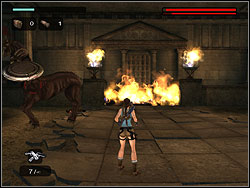 Outside the building two statues of Centaurs will awake and kill Dupont - Tomb of Tihocan 2 | Walkthrough - Greece - Tomb Raider: Anniversary Game Guide & Walkthrough