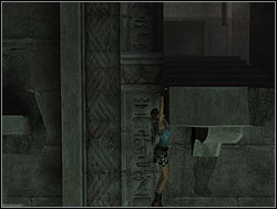 Jump to the another ledge on the left and jump to the back on the movable platform - Temple of Khamoon 3 | Walkthrough - Egypt - Tomb Raider: Anniversary Game Guide & Walkthrough