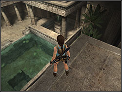 The passage will be closed for the moment, so quickly go to the balcony, jump into the pool, go out from the water (be careful - the crocodiles) and run to the passage - Temple of Khamoon 3 | Walkthrough - Egypt - Tomb Raider: Anniversary Game Guide & Walkthrough