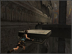 Jump to the small movable platform behind you - Obelisk of Khamoon 1 | Walkthrough - Egypt - Tomb Raider: Anniversary Game Guide & Walkthrough