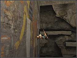Close to the wall and jump to the two ledges on the left - Obelisk of Khamoon 1 | Walkthrough - Egypt - Tomb Raider: Anniversary Game Guide & Walkthrough