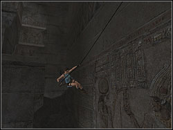 Move down on the bottom and turn left to the stone shelf in the corner - Obelisk of Khamoon 3 | Walkthrough - Egypt - Tomb Raider: Anniversary Game Guide & Walkthrough