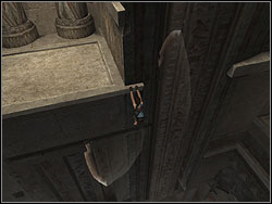 When the blades are in the safe distance from you, jump on the ledge on the right - Obelisk of Khamoon 3 | Walkthrough - Egypt - Tomb Raider: Anniversary Game Guide & Walkthrough