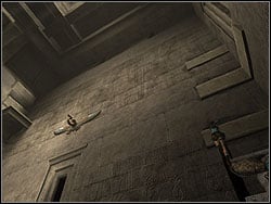 Turn left, jump to grab the band and in the maximal inclination leap to the upper ledge - Obelisk of Khamoon 4 | Walkthrough - Egypt - Tomb Raider: Anniversary Game Guide & Walkthrough