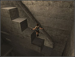 Leap to the stone block before you - Obelisk of Khamoon 4 | Walkthrough - Egypt - Tomb Raider: Anniversary Game Guide & Walkthrough
